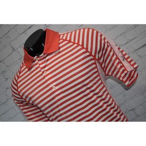 Zero Restriction Polo Shirt Mens XL Pink Striped Tour Series Ansley Golf Club **